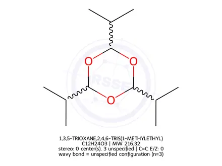 Chemical structure of 1,3,5-TRIOXANE,2,4,6-TRIS(1-METHYLETHYL)