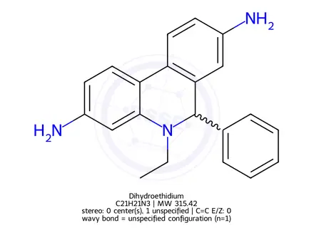 Chemical structure of Dihydroethidium
