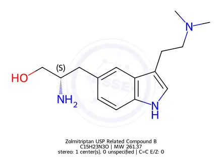 Chemical structure of Zolmitriptan USP Related Compound B
