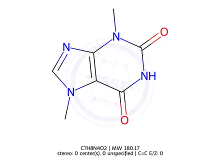 Chemical structure of theobromine