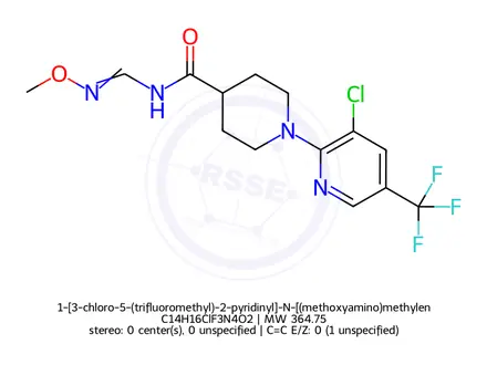 Chemical structure of 1-[3-chloro-5-(trifluoromethyl)-2-pyridinyl]-N-[(methoxyamino)methylene]-4-piperidinecarboxamide