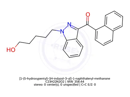 Chemical structure of [1-(5-hydroxypentyl)-1H-indazol-3-yl]-1-naphthalenyl-methanone