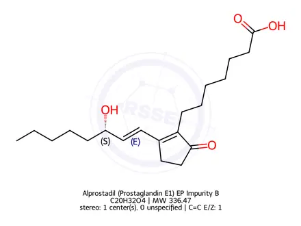 Chemical structure of Alprostadil (Prostaglandin E1) EP Impurity B