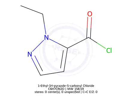 Chemical structure of 1-Ethyl-1H-pyrazole-5-carbonyl Chloride