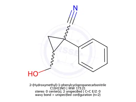 Chemical structure of 2-(Hydroxymethyl)-1-phenylcyclopropanecarbonitrile
