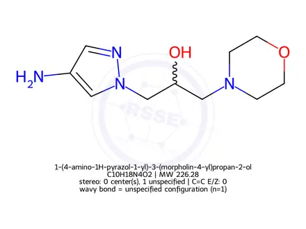 Chemical structure of 1-(4-amino-1H-pyrazol-1-yl)-3-(morpholin-4-yl)propan-2-ol