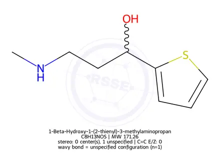 Chemical structure of 1-Beta-Hydroxy-1-(2-thienyl)-3-methylaminopropan