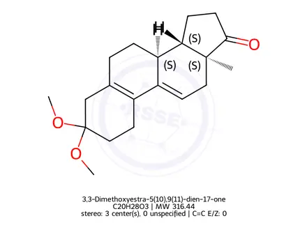 Chemical structure of 3,3-Dimethoxyestra-5(10),9(11)-dien-17-one