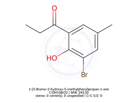 Chemical structure of 1-(3-Bromo-2-hydroxy-5-methylphenyl)propan-1-one