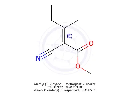 Chemical structure of Methyl (E)-2-cyano-3-methylpent-2-enoate
