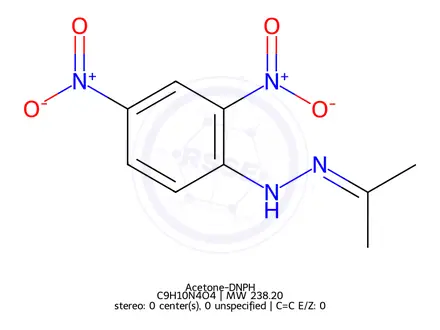 Chemical structure of Acetone-DNPH