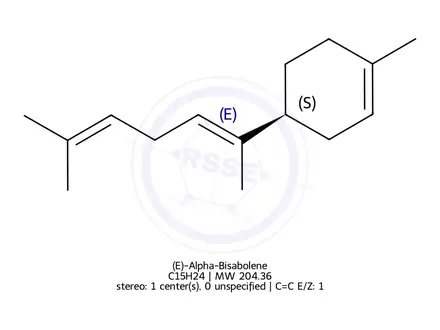 Chemical structure of (E)-Alpha-Bisabolene