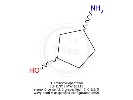 Chemical structure of 3-aminocyclopentanol hydrochloride