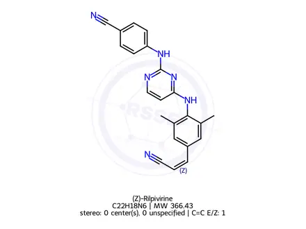 Chemical structure of (Z)-Rilpivirine Hydrochloride