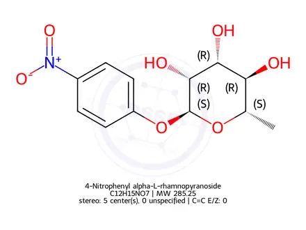 Chemical structure of 4-Nitrophenyl alpha-L-rhamnopyranoside