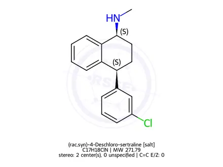 Chemical structure of (rac,syn)-4-Deschloro-sertraline