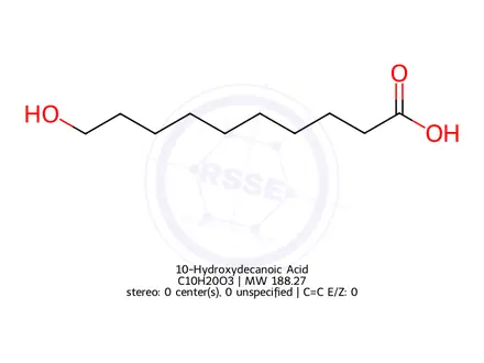 Chemical structure of 10-Hydroxydecanoic Acid