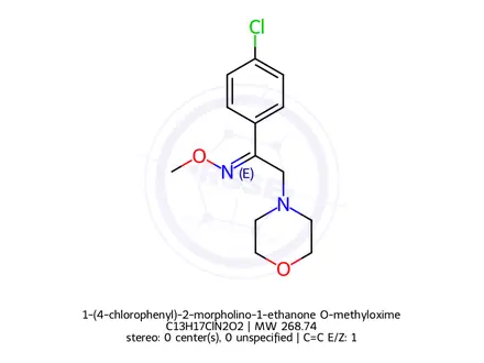 Chemical structure of 1-(4-chlorophenyl)-2-morpholino-1-ethanone O-methyloxime