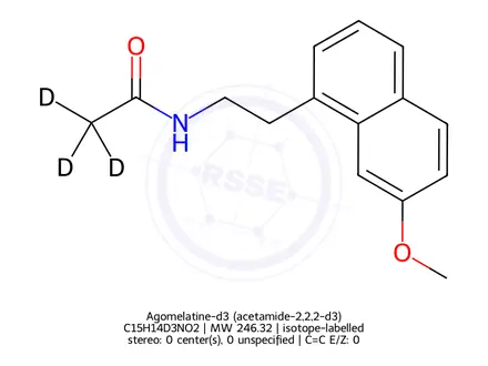 Chemical structure of Agomelatine-d3 (acetamide-2,2,2-d3)