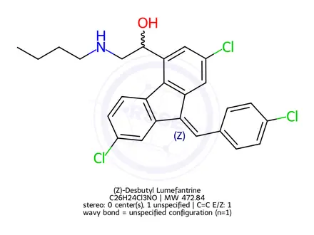 Chemical structure of Desbutyllumefantrine