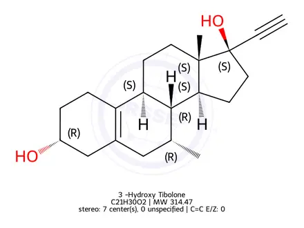 Chemical structure of 3α-Hydroxy Tibolone