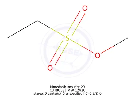 Chemical structure of Methyl Ethanesulfonate