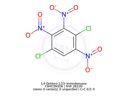 Chemical structure of 1,4-Dichloro-2,3,5-trinitrobenzene