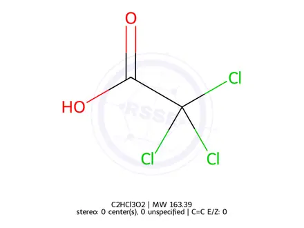 Chemical structure of Trichloroacetic acid