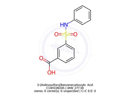 Chemical structure of 3-(Anilinosulfonyl)benzenecarboxylic Acid