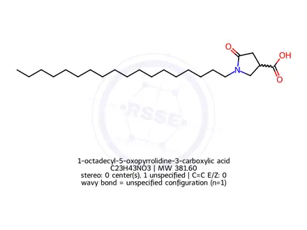 Chemical structure of 1-octadecyl-5-oxopyrrolidine-3-carboxylic acid