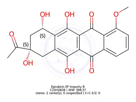 Chemical structure of Epirubicin EP Impurity B