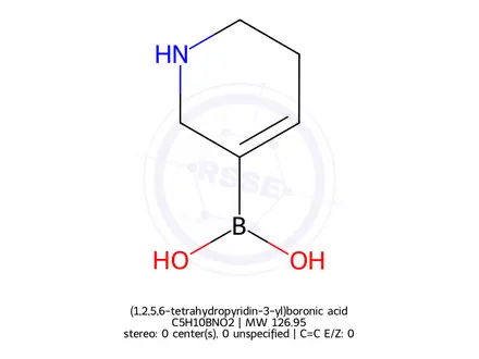 Chemical structure of (1,2,5,6-tetrahydropyridin-3-yl)boronic acid