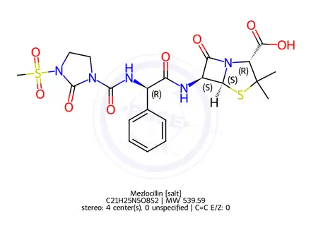 Chemical structure of Mezlocillin