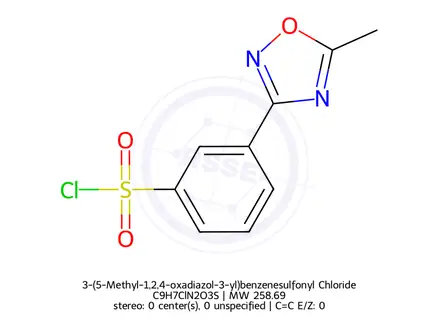 Chemical structure of 3-(5-Methyl-1,2,4-oxadiazol-3-yl)benzenesulfonyl Chloride