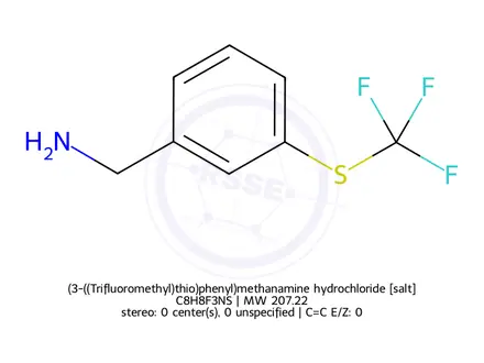 Chemical structure of (3-((Trifluoromethyl)thio)phenyl)methanamine hydrochloride