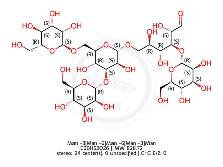 Chemical structure of Manα-3[Manα-6]Manα-6[Manα-3]Man