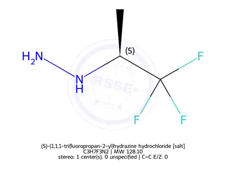 Chemical structure of (S)-(1,1,1-trifluoropropan-2-yl)hydrazine hydrochloride