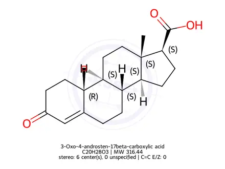 Chemical structure of 3-Oxo-4-androsten-17beta-carboxylic acid