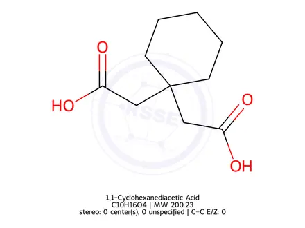 Chemical structure of 1,1-Cyclohexanediacetic Acid