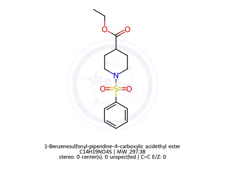 Chemical structure of 1-Benzenesulfonyl-piperidine-4-carboxylic acidethyl ester