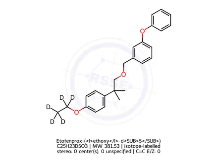 Chemical structure of Etofenprox-(<I>ethoxy</I>-d<SUB>5</SUB>)