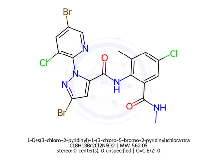 Chemical structure of 1-Des(3-chloro-2-pyridinyl)-1-(3-chloro-5-bromo-2-pyridinyl)chlorantraniliprole