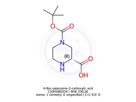 Chemical structure of 4-Boc-piperazine-2-carboxylic acid