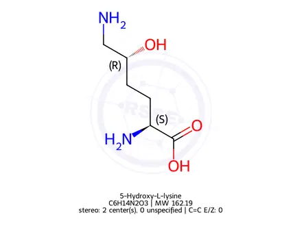 Chemical structure of 5-Hydroxy-L-lysine