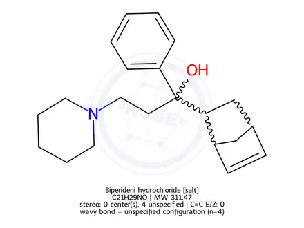 Chemical structure of Biperideni hydrochloride