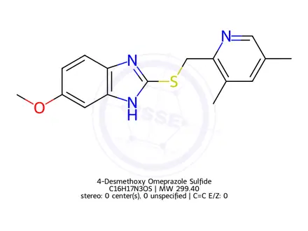 Chemical structure of 4-Desmethoxy Omeprazole Sulfide