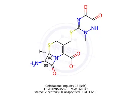 Chemical structure of Ceftriaxone Impurity 13