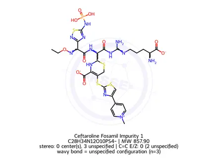 Chemical structure of Ceftaroline Fosamil Impurity 1