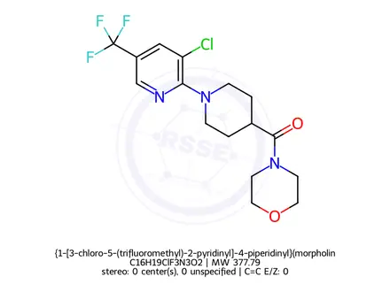 Chemical structure of {1-[3-chloro-5-(trifluoromethyl)-2-pyridinyl]-4-piperidinyl}(morpholino)methanone