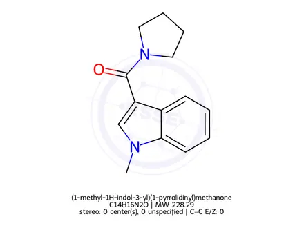 Chemical structure of (1-methyl-1H-indol-3-yl)(1-pyrrolidinyl)methanone